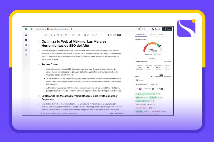 هوش مصنوعی Surfer SEOT