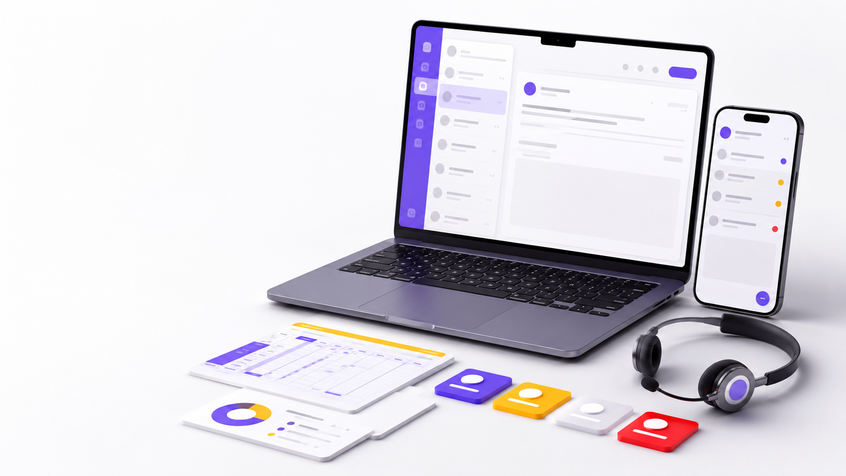  موبایل، لپ‌تاپ و ابزارهای دیجیتال لازم برای پاسخگویی به پیام‌ها و مدیریت مشتریان